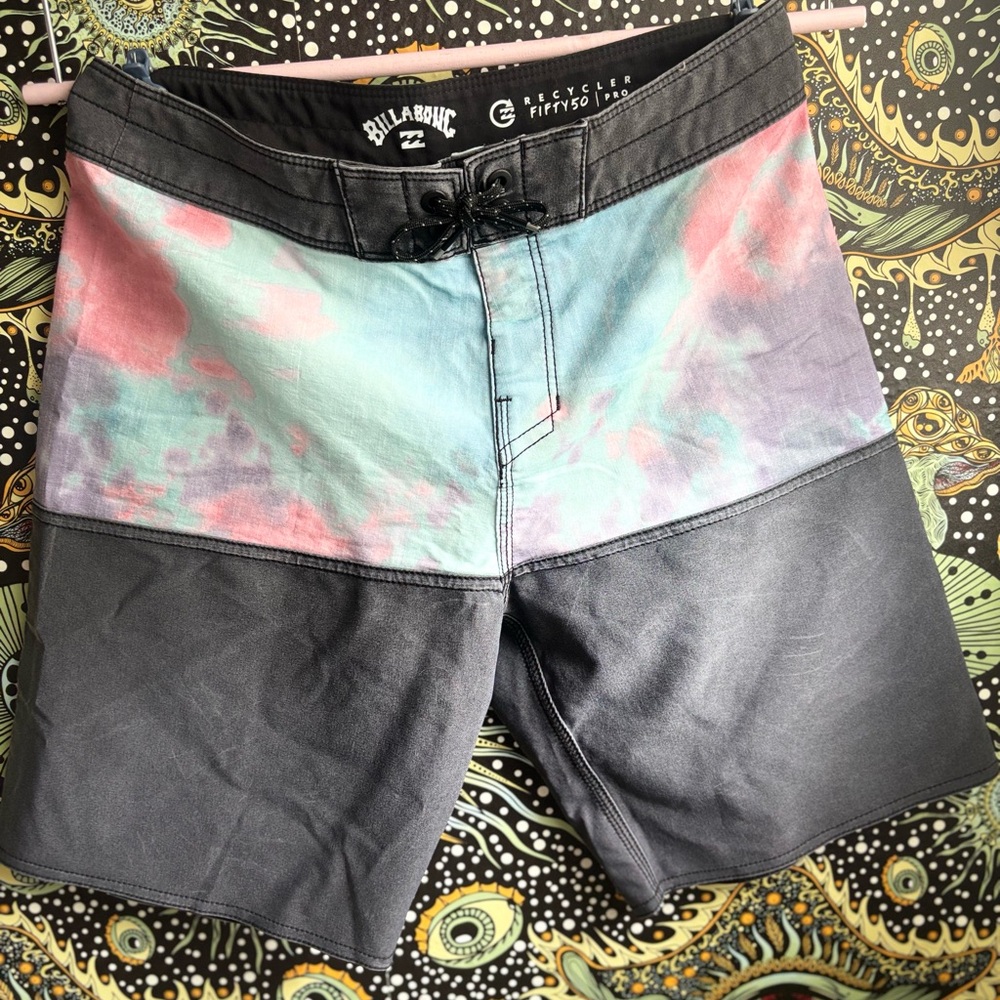 Billabong Men's Tie-Dye and Black Board Shorts